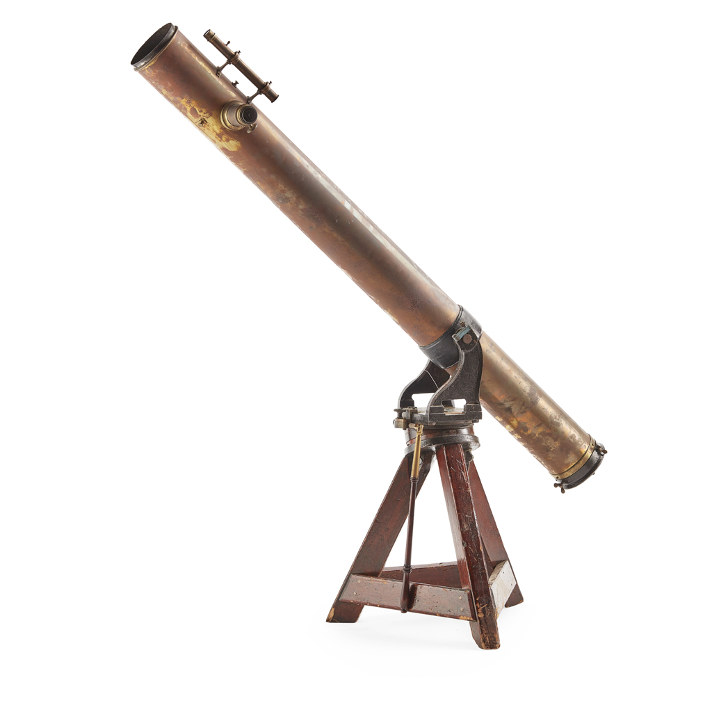 Appraisal: -INCH REFLECTING BRASS NEWTONIAN TELESCOPE BY JOHN BROWNING LONDON CIRCA