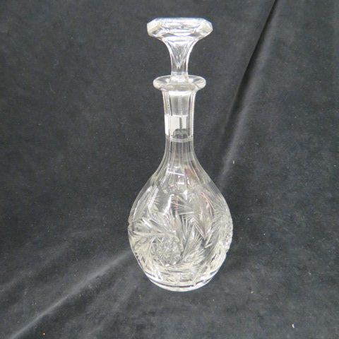 Appraisal: Cut Glass Decanter pinwheel decor brilliant period