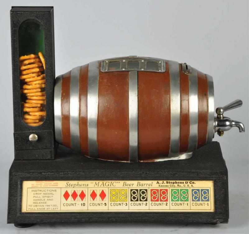 Appraisal: Stephens Magic Beer Barrel Trade Stimulator Description This machine often