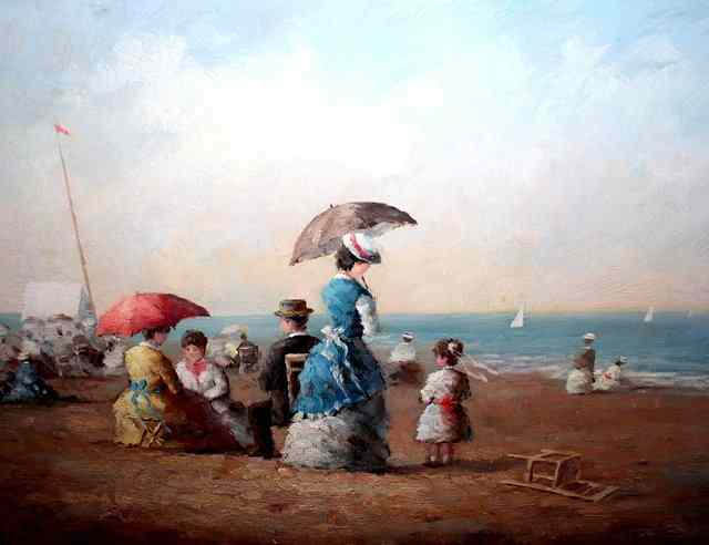 Appraisal: Follower of the Impressionist SchoolFigures on a beach oils on