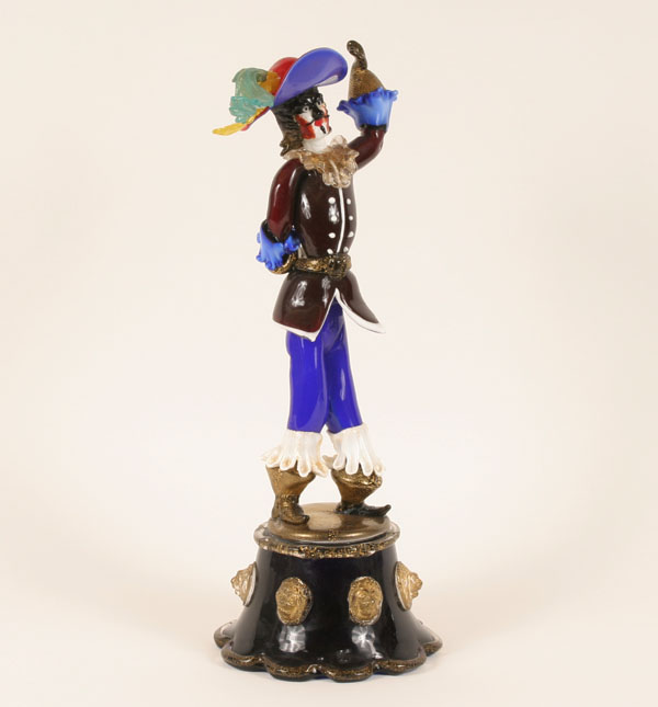 Appraisal: Pino Signoretto Murano art glass musketeer The masked figure in