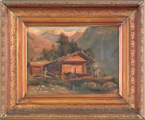 Appraisal: Dewey Bates American - oil on board Swiss landscape inscribed