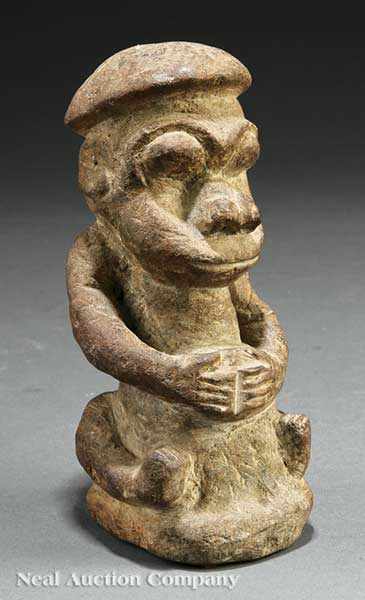 Appraisal: A Sierra Leone Carved Stone Nomoli or Pomdo Male Figure