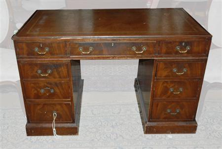 Appraisal: George III Style Mahogany Pedestal Desk Estimate nbsp nbsp nbsp