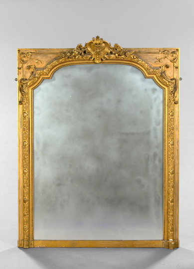 Appraisal: Napoleon III Carved Giltwood and Plaster Overmantel Mirror third quarter