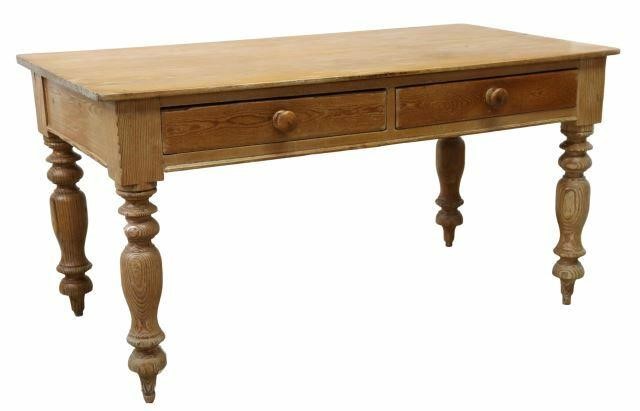 Appraisal: English Victorian pine kitchen work table mid th c rectangular