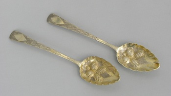 Appraisal: A Pair of Silver Berry Spoons A pair of South