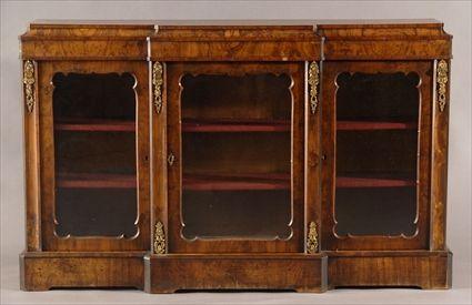 Appraisal: VICTORIAN BURL WALNUT VENEERED CABINET The top above a frieze