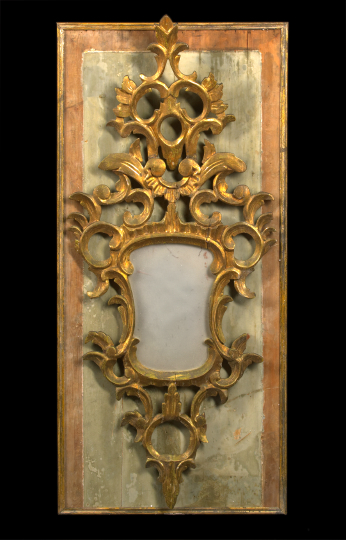 Appraisal: Northern Italian Green-Painted Boiserie Panel Centered by a Carved Giltwood