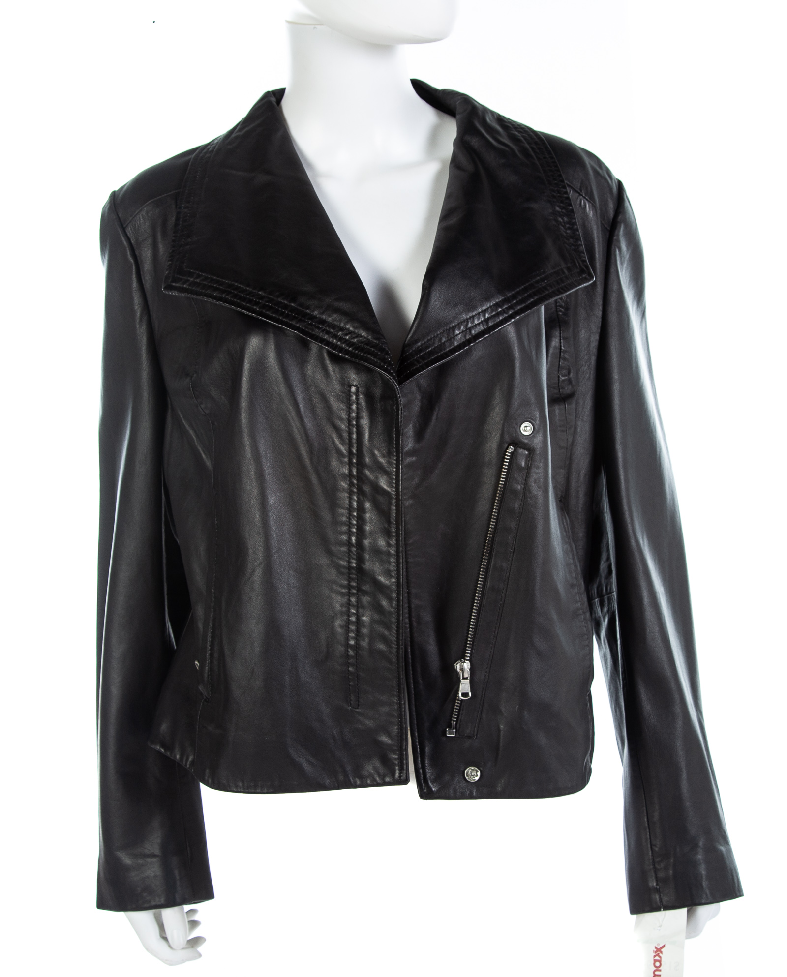 Appraisal: BADGLEY MISCHKA BLACK LEATHER JACKET With tags size L