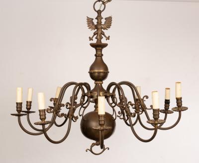 Appraisal: An early th Century Bavarian chandelier with double headed eagle