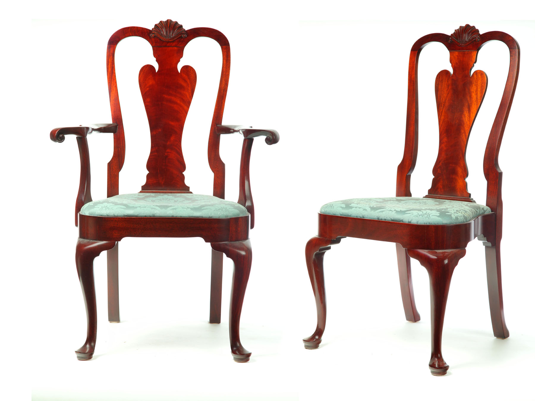 Appraisal: SET OF SIX QUEEN ANNE-STYLE DINING CHAIRS Richard Hill Collection