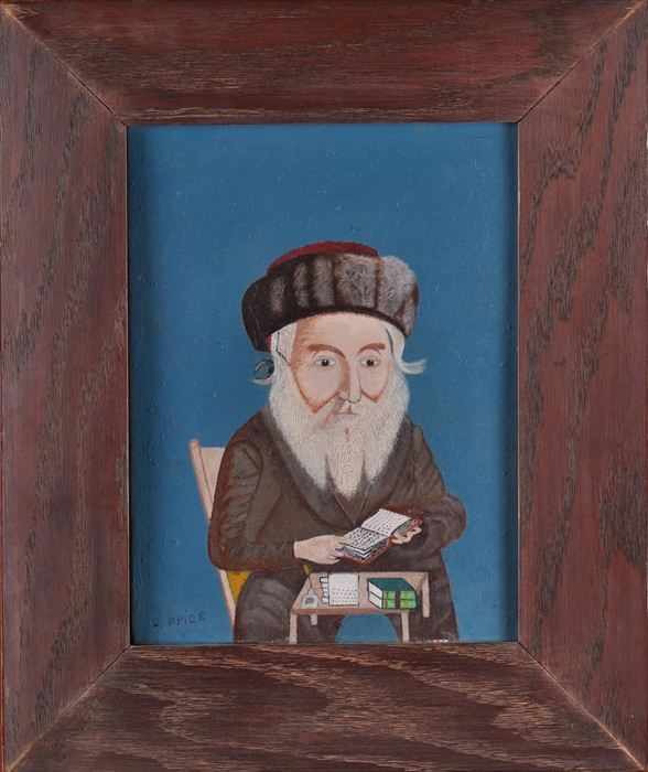 Appraisal: TH C SCHOOL THE RABBI READING Oil on panel x