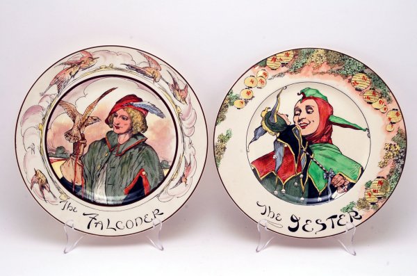 Appraisal: Lot of two Royal Doulton plates includes The Falconer marked