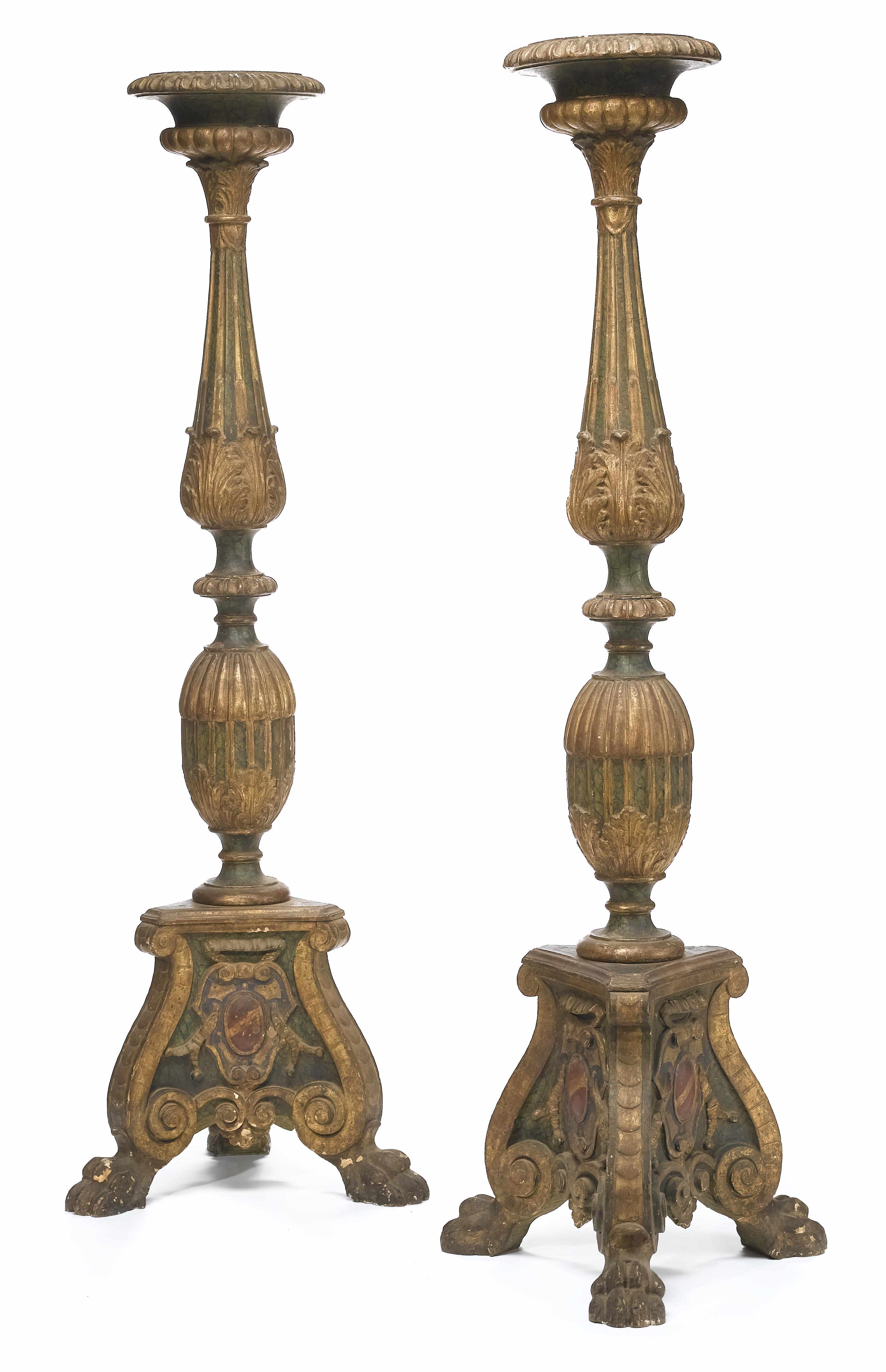 Appraisal: A pair of Italian Baroque style parcel gilt and faux