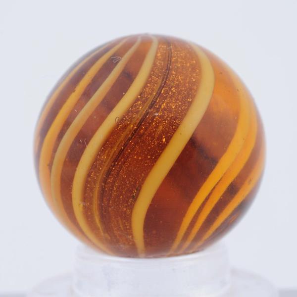 Appraisal: Rare Lutz Marble Amber transparent base with two heavy wide