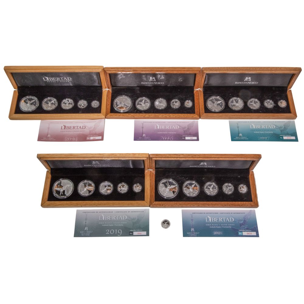 Appraisal: MEXICO LIBERTAD SILVER PROOF SET ASSORTMENT items from and in