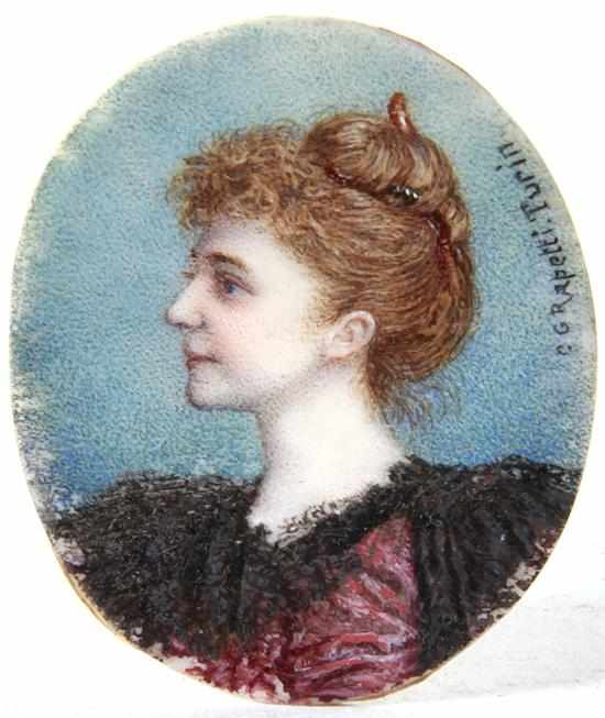 Appraisal: Portrait miniature of young woman possibly Gourdin family Charleston C