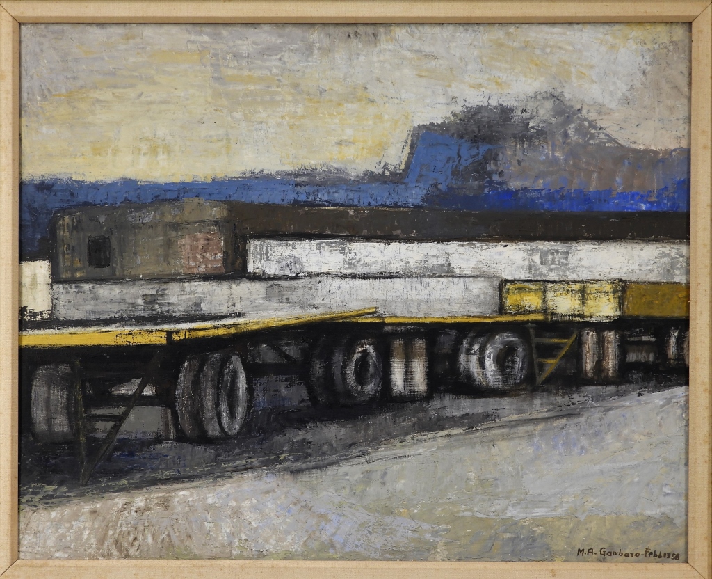 Appraisal: MARIA A GAMBARO ITALIAN FUTURIST TRUCK PAINTING Italy - Modernist