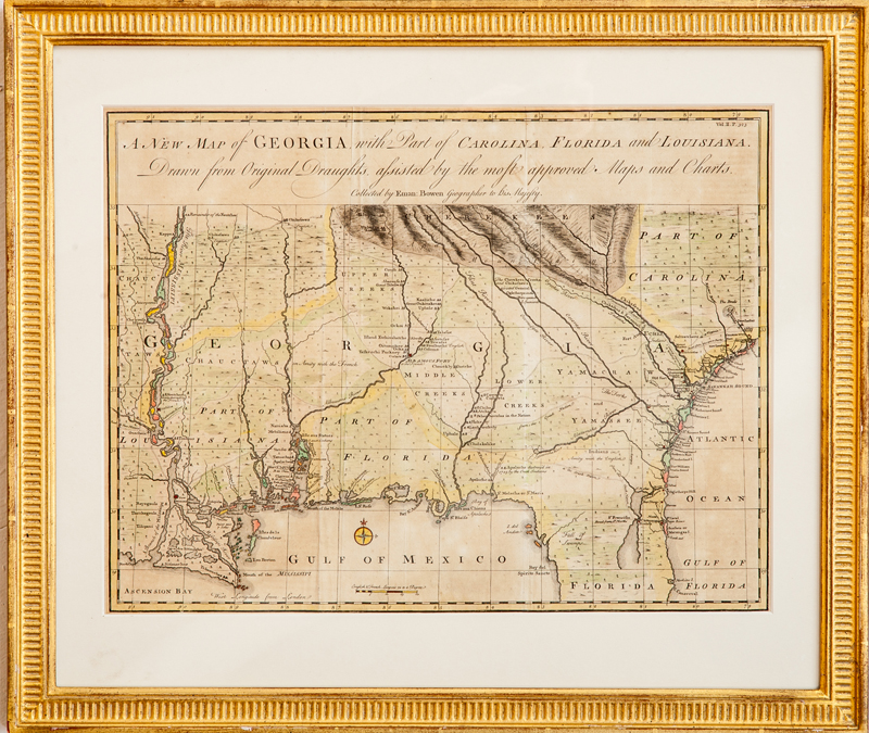 Appraisal: EMANUEL BOWEN - A NEW MAP OF GEORGIA WITH PARTS