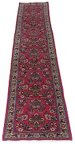 Appraisal: Very Fine Sarouk Runner This elegant sarouk runner features a