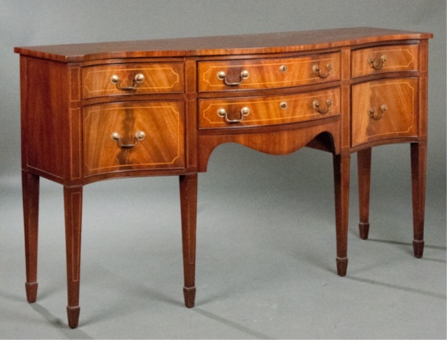 Appraisal: th Century Heritage Federal Style Sideboard Mahogany with mahogany veneers