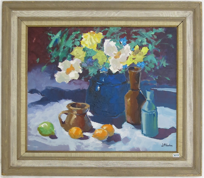 Appraisal: JEROME PRIEBE GASTON OIL ON BOARD California - Table-top still