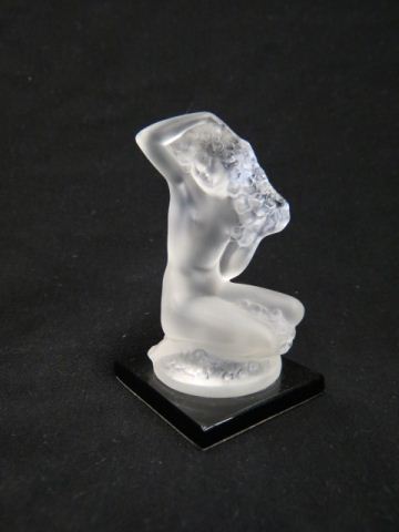 Appraisal: Lalique Crystal Figurine of a Seated Nude frosted with glossy