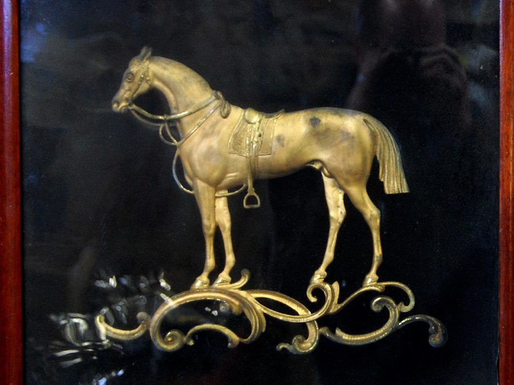 Appraisal: A th century ormolu carriage decoration depicting a standing saddled