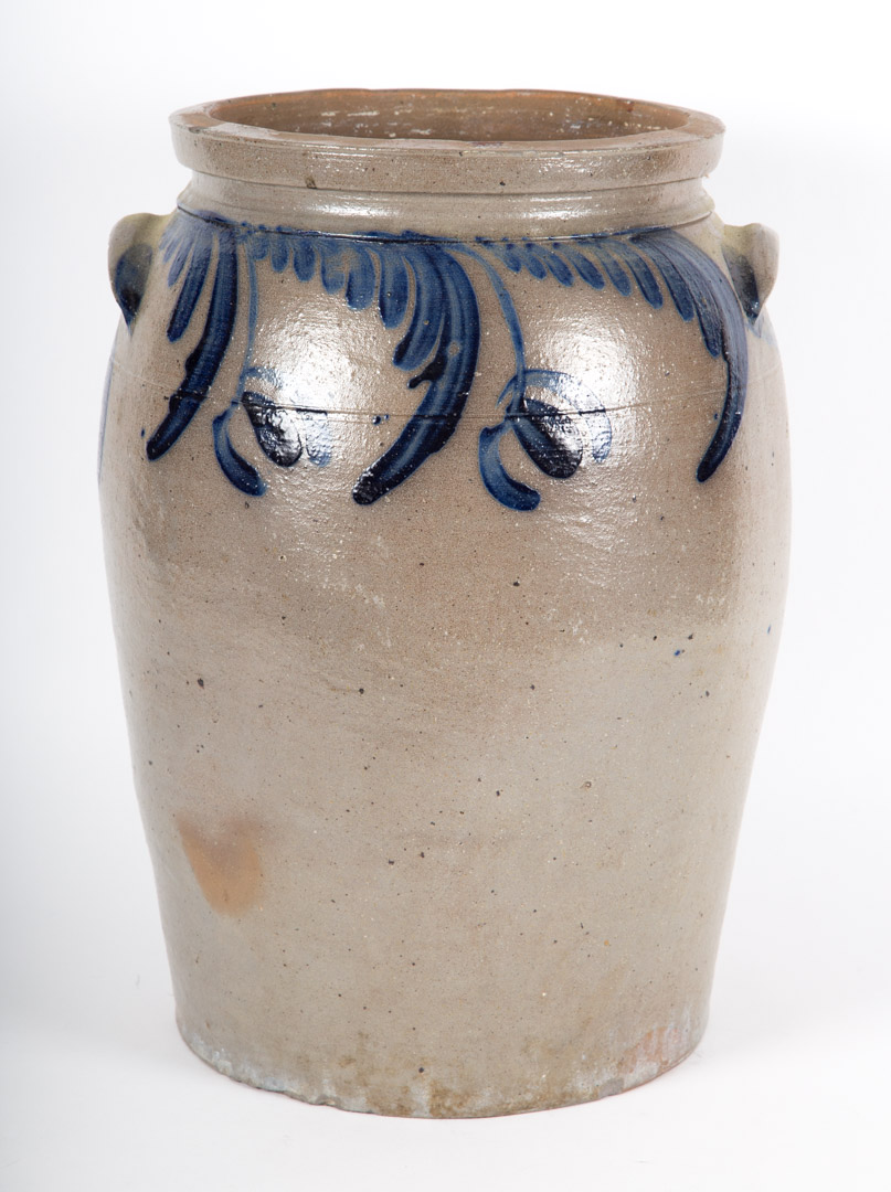 Appraisal: American salt glazed stoneware crock second half- th century with