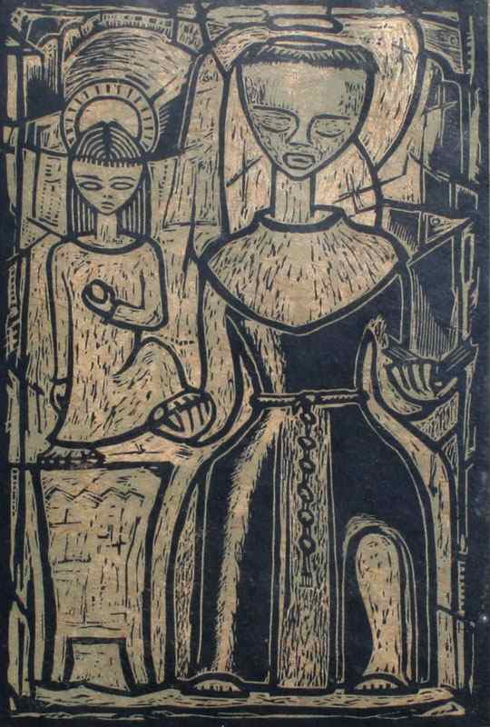 Appraisal: BOTELLO Angel Puerto Rican - ''Santos de Puerto Rico'' Woodcut