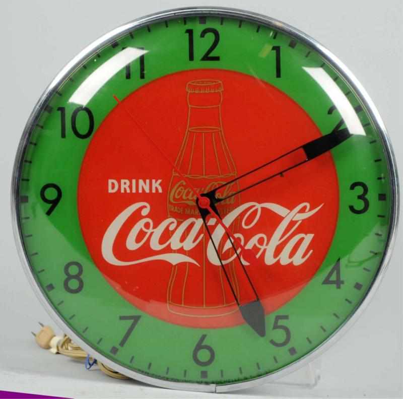 Appraisal: Coca-Cola Pam Light-Up Clock with Gold Bottle Little to no