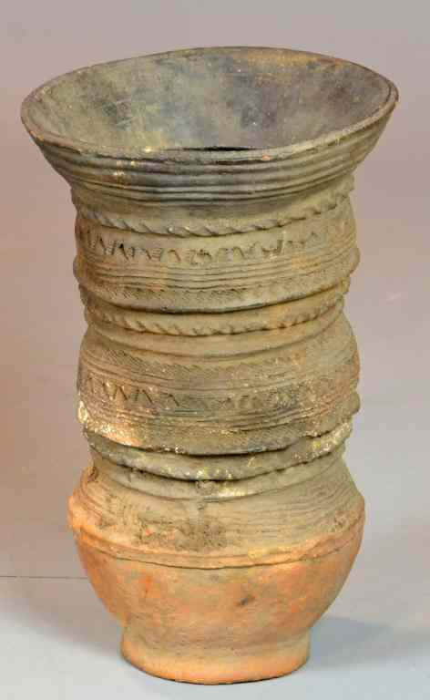 Appraisal: An Unusual American Or Native American Tall Clay PWith incised