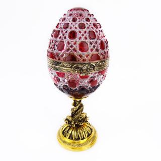 Appraisal: Fine Faberge Winter Rose Ruby Cut to Clear Egg Shaped