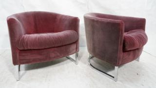 Appraisal: Pr Modern MILO BAUGHMAN Style Purple Lounge Chair Pr Modern