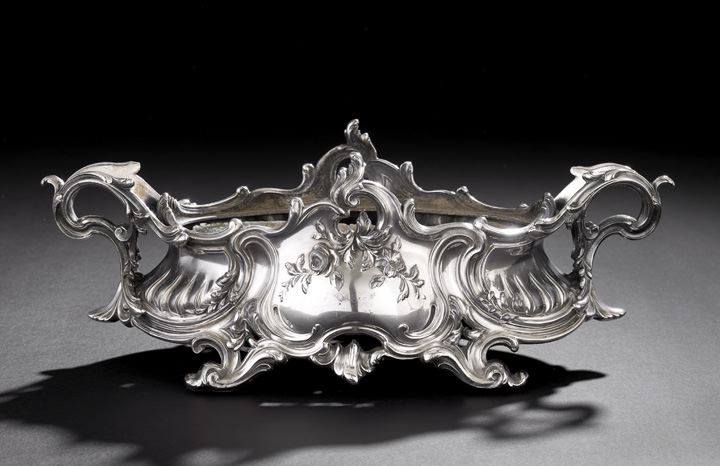 Appraisal: Continental Silverplate Jardiniere third quarter th century in the Rococo