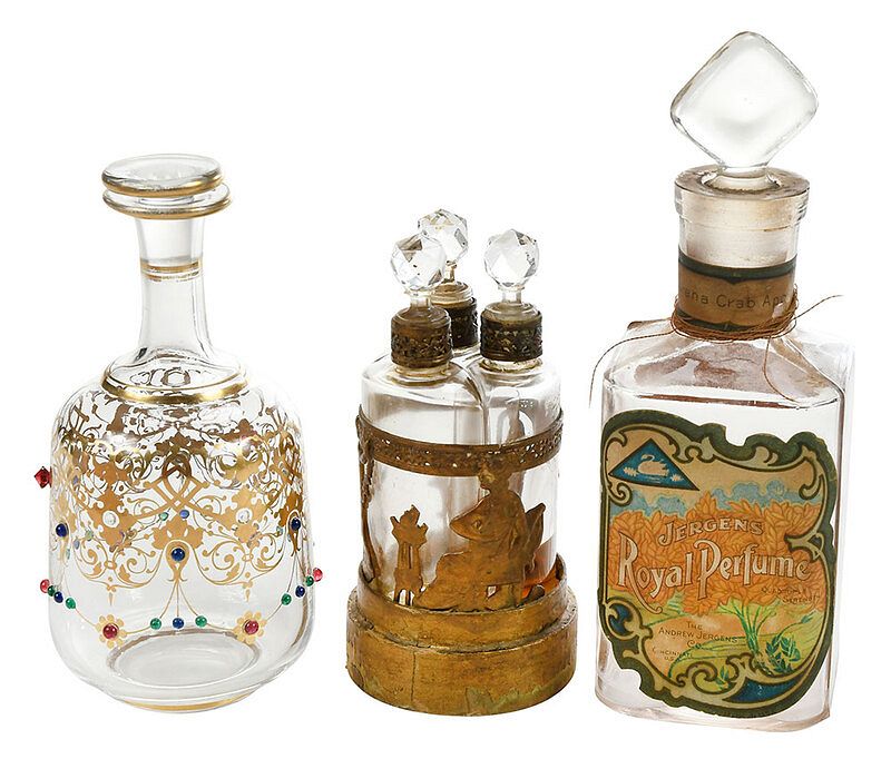 Appraisal: Vintage Perfume Set and Two Cologne Bottles circa three bottle