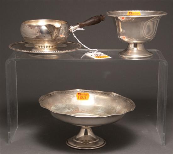 Appraisal: Amston silver pipkin with matching undertray National silver mayonnaise bowl