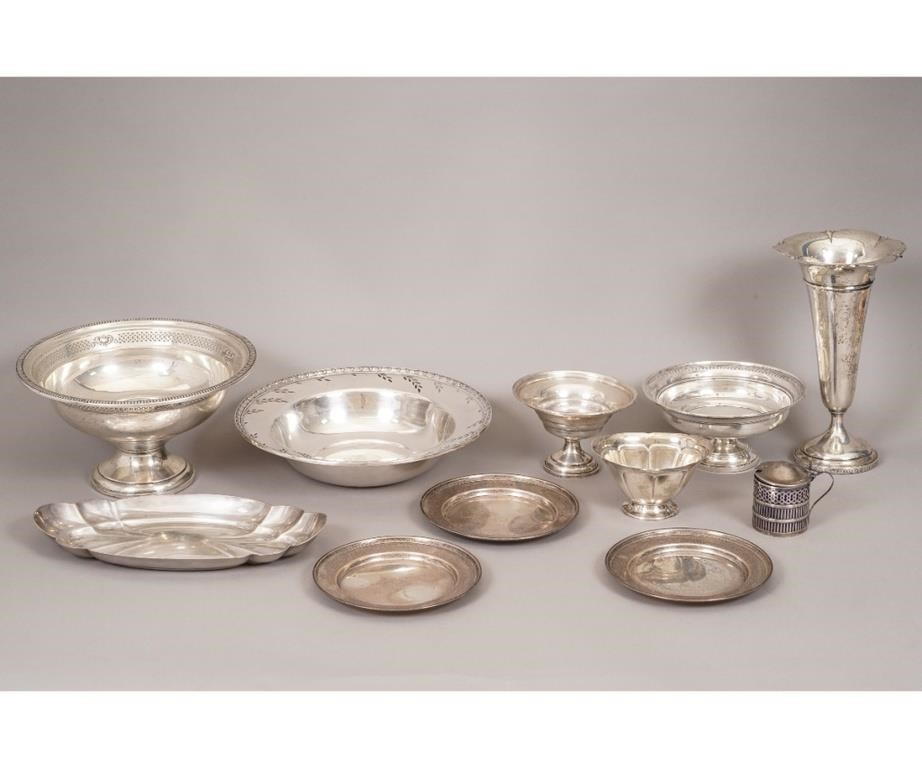 Appraisal: Sterling and weighted sterling silver tableware to include a centerpiece