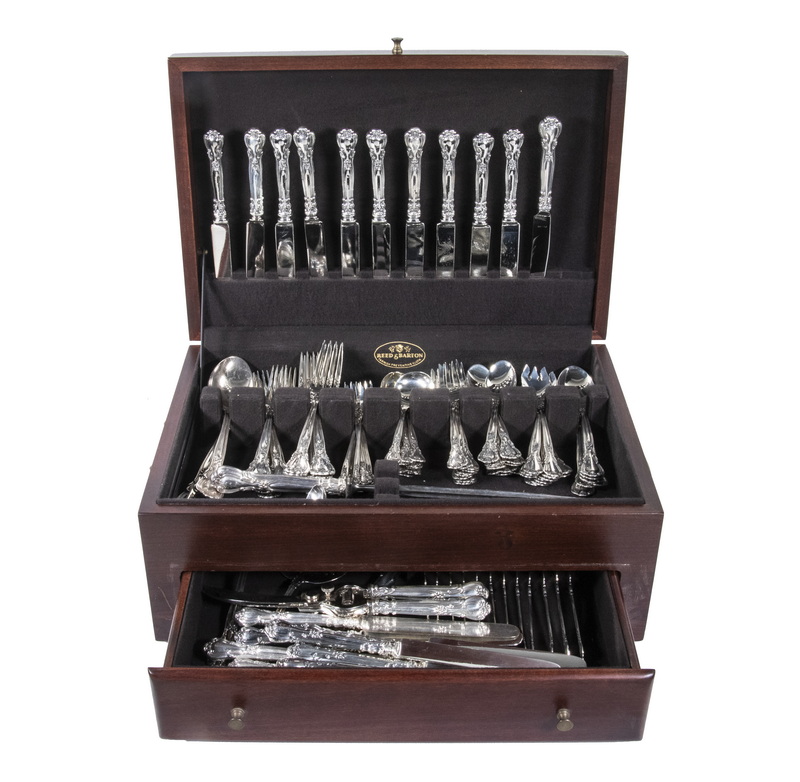 Appraisal: CASED PCS GORHAM CHANTILLY SILVER FLATWARE Piece Set of Chantilly