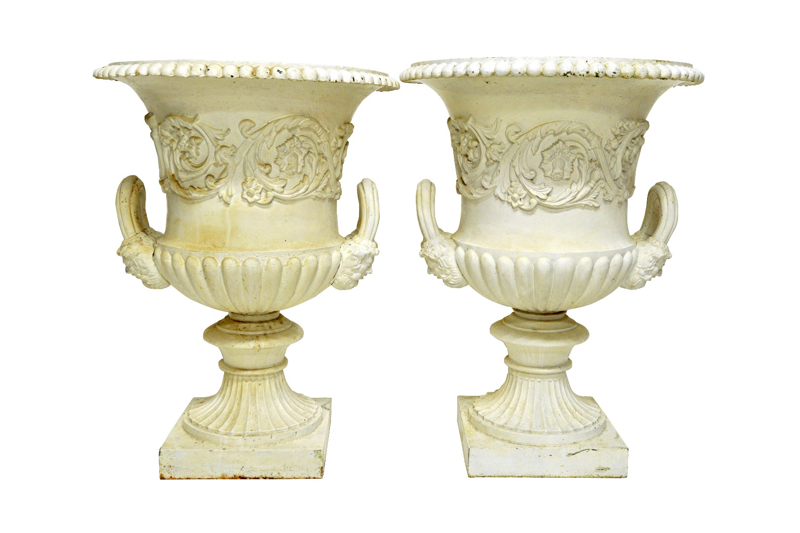 Appraisal: A pair of late th century white painted cast iron