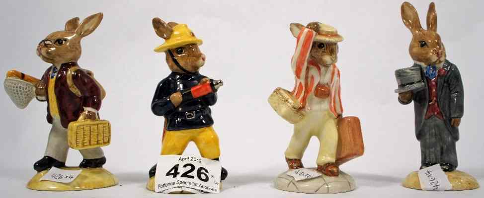 Appraisal: Royal Doulton Bunnykins Figures Father DB FishermanDB Fireman DB and