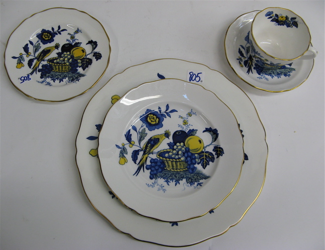 Appraisal: ENGLISH SPODE FINE BONE CHINA SET pieces in the Bluebird