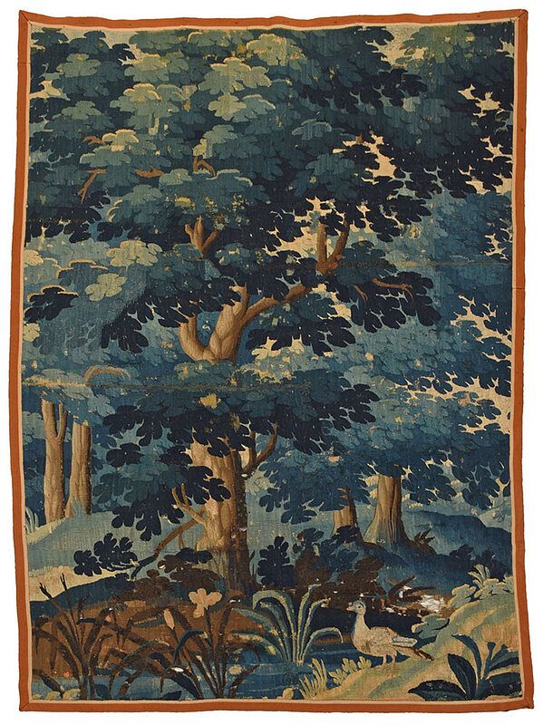 Appraisal: Verdure Tapestry Continental late th early th century wool bird