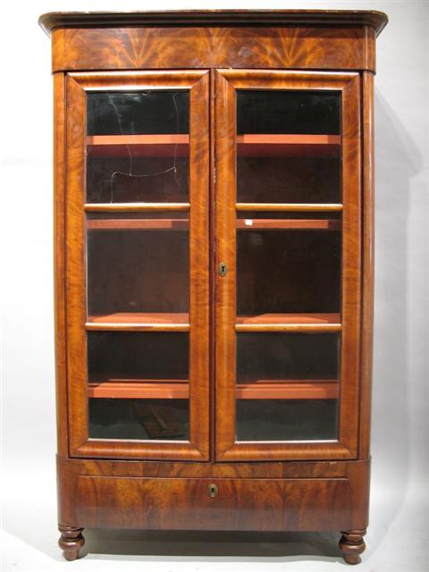 Appraisal: EMPIRE MAHOGANY BIBLIOTECH Circa - the rounded rectangular cornice over