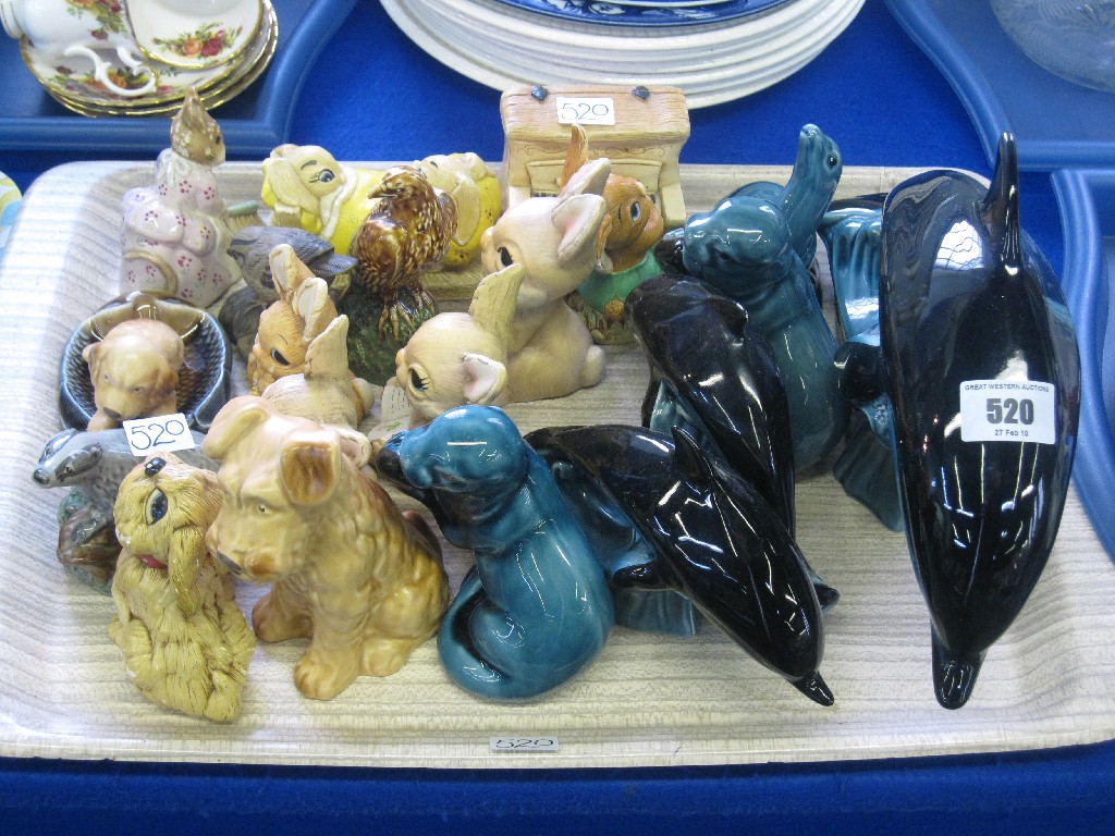 Appraisal: Tray lot comprising assorted animal figures - Poole Pendelfin Royal