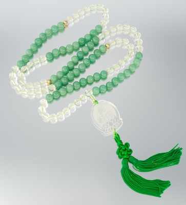 Appraisal: A Long Jadeite and Crystal Necklace Designed with alternating sections