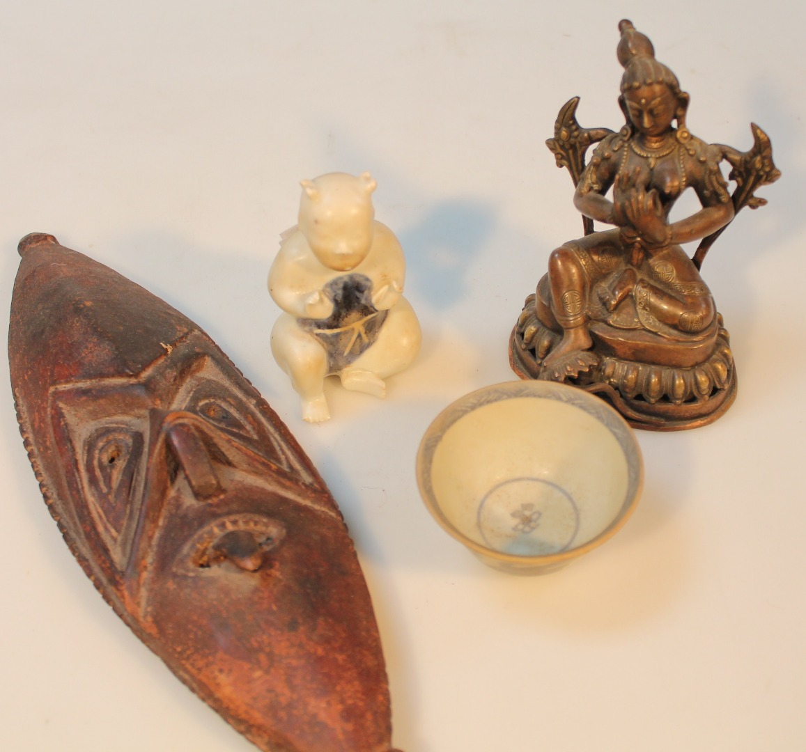 Appraisal: Various wares to include an African hardwood tribal wall mask