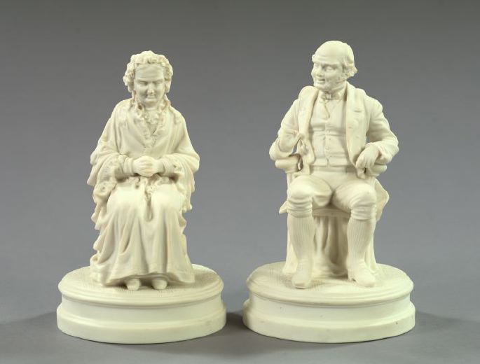 Appraisal: Pair of English Parian Porcelain Figures of Darby and Joan