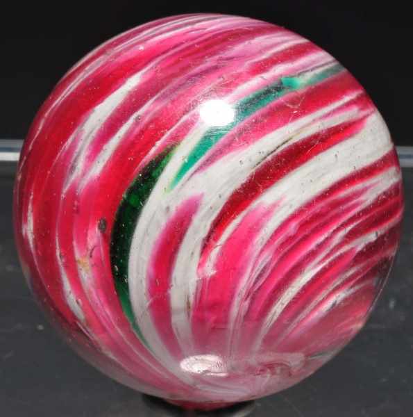 Appraisal: Onionskin with Mica Marble Description Pink white and green onionskin